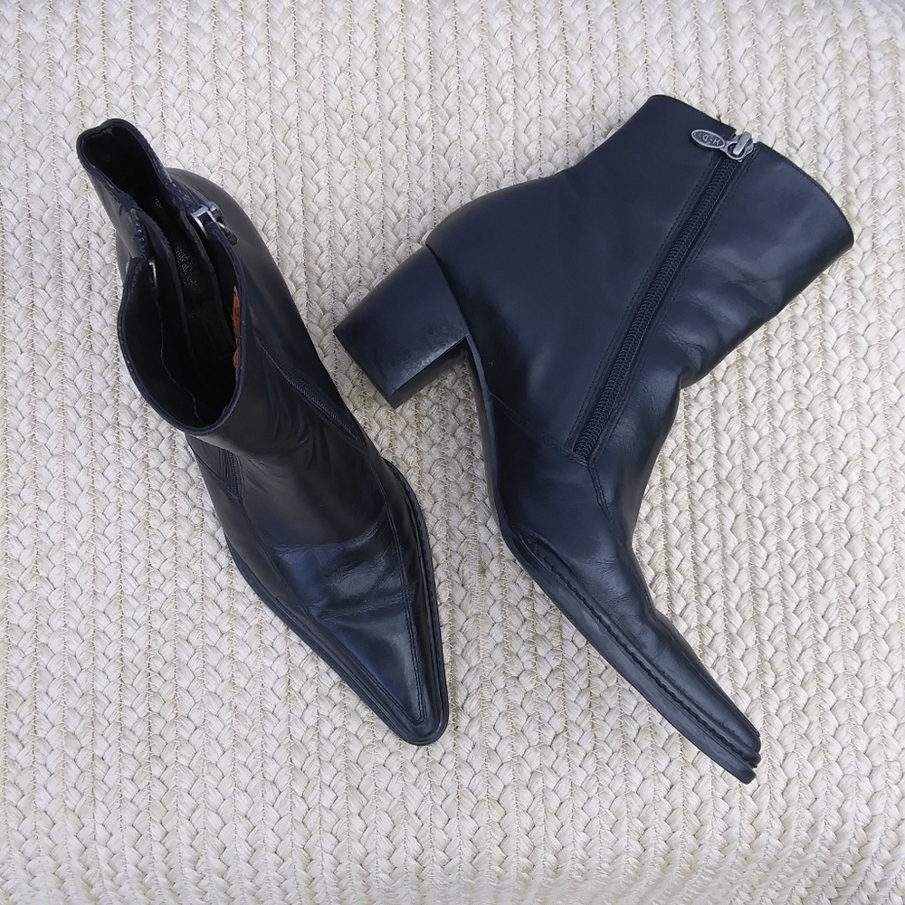 Harley Davidson Black Leather Ankle Boots Sz 6.5